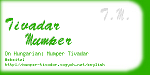 tivadar mumper business card